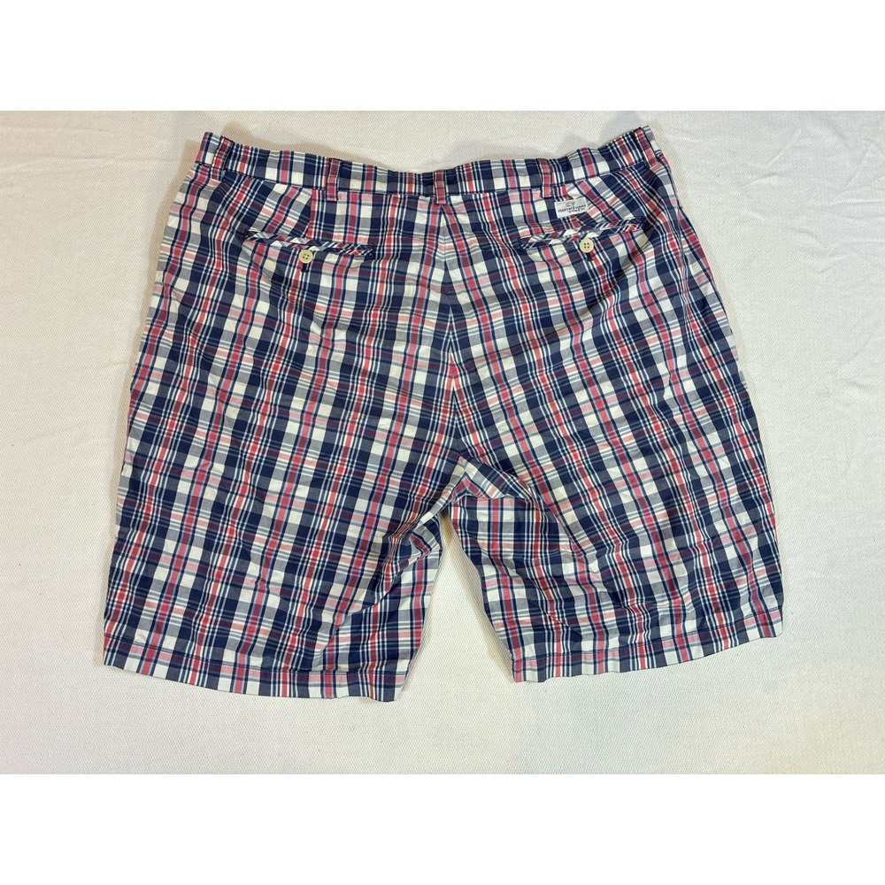 Vineyard‎ Vines Club Shorts Mens 40 Blue Pink Plaid Performance Chino